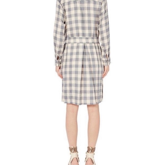 L’AGENCE Plaid Button Down shirt dress Long Sleeve Knee Length Size Small Gray - Picture 3 of 11